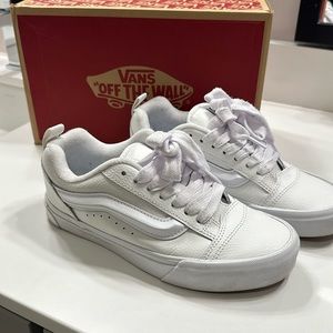 COPY - Vans Knu Skool Leather Sneakers in White - Women’s 8 Men’s 6.5